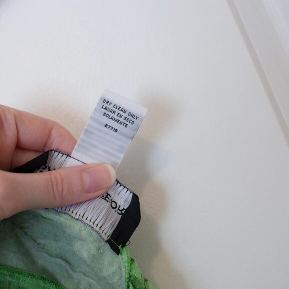 Fairycore VTG Skirt Green Botanical Floral Crinkle Midi 16 | Bright Spring - Picture 6 of 6